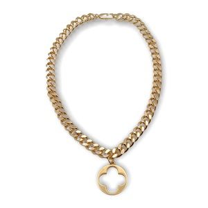Repurposed Louis Vuitton Clover Cutout Necklace